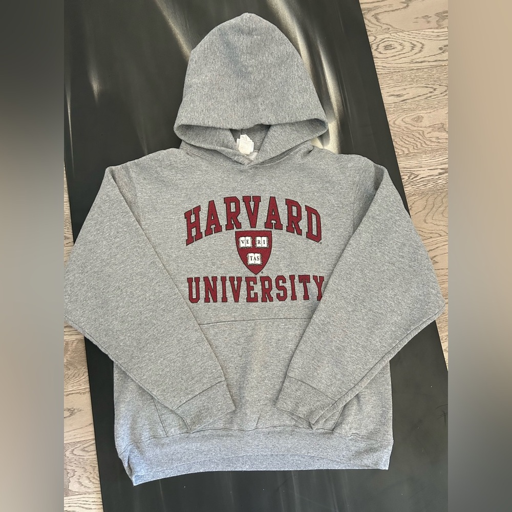 Vintage Harvard University Gray Hoodie